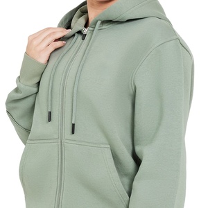 Sweat à capuche haut personnalisé pour femmes à manches longues salon classique sweat à capuche zippé surdimensionné léger en coton Streetwear vêtements d'entraînement - Product Image 2