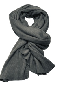 Bufanda de Invierno para Mujer, Tejida en Algodón, Color Sólido, Diseño Acanalado Largo, Accesorio de Moda para Uso Diario - Product Image 2