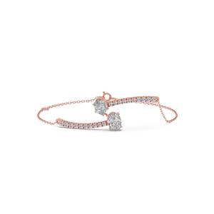 Classic Gold Luxury Diamond <b>Bangle</b> <b>Bracelet</b> Women's Everyday Wear Round Brilliant Cut Natural Stone Pave Band <b>Bracelet</b> - Product Image 2