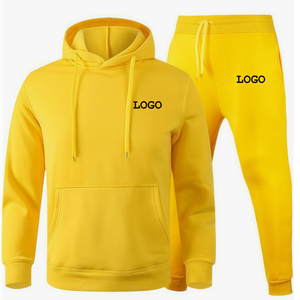 ชุดเสื้อฮู้ดสีเบจแบบยูนิเซ็กซ์และกางเกงจ็อกเกอร์สีพื้น แขนยาว มีเชือกผูกเอว ชุดลำลองสำหรับผู้ใหญ่ ใส่ได้ในฤดูใบไม้ร่วง - Product Image 3