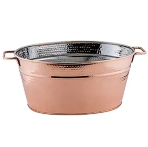 Seau à glace en cuivre, grands seaux à boissons, refroidisseur pour vin, bière, champagne, cocktails, pour la restauration, les bars, les fêtes, les événements en plein air - Product Image 3