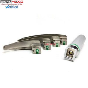 Premium Quality Macintosh Fiber <b>Optic</b> Laryngoscope Set 4 Interchangeable Blades Medical Handle Bright Illumination Manual - Product Image 3