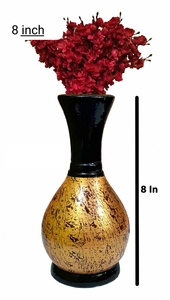 Vase en bambou artisanal, écologique, traditionnel, or et noir, fait main, pour la décoration de la maison, des fêtes et des mariages, Jharkhand Bikash - Product Image 2
