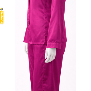 ชุดนอนสตรีซามาเวีย |   ชุดนอนผ้าซาตินโพลีเอสเตอร์/คอตตอนผสมปักลายด้วยเครื่องจักรแบบสั่งทำพิเศษ ปิดด้วยเชือกผูก-เนื้อผ้านุ่ม - Product Image 3