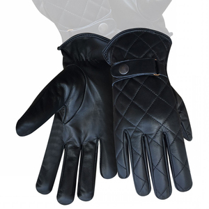 Gants d'hiver matelassés en cuir véritable de qualité supérieure pour hommes, chauds et doux, pour la conduite, avec sangle de poignet réglable, logo personnalisé, OEM - Product Image 4