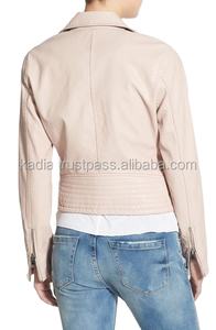 Chaqueta de invierno informal de alta resistencia para mujer, estilo de motorista negro asimétrico con piel de vaca, piel de oveja bronceada, cuero genuino teñido procesado - Product Image 5