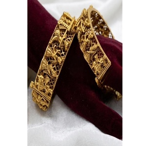 Glamorous Premium Quality Gold Plated Vintage <b>Bangle</b> Bracelets <b>Set</b> For Women Wedding Alloy Jewelry - Product Image 1