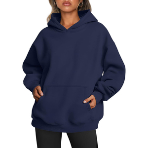 Sudadera con Capucha Oversize Unisex de Moda 2026, Color Liso, Forro Polar, Manga Larga, Diseño con Bolsillos, Ropa de Otoño, Sudadera Lisa Teñida - Product Image 1