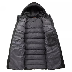 Parka longue noire à capuche OEM Heavy Best Bubble, manteau matelassé brillant personnalisé pour homme - Product Image 6