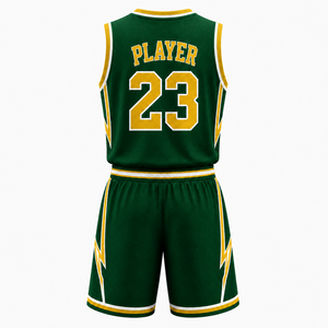 Ensemble de maillots et shorts de basket-ball personnalisés pour équipe, impression par sublimation, tissu en maille à séchage rapide, uniformes sportifs, fabricant OEM ODM - Product Image 4