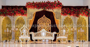 Magnifique Décoration de Mariage : Scène Miroir, Mandap, Chuppah, Panneau Miroir Élégant, Léger et Détachable, Toile de Fond de Scène pour Mariage, Export - Product Image 3