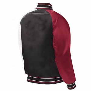 Logo personnalisé 100% polyester Satin Baseball Veste d'hiver Hommes Veste de haute qualité respirante grande taille College Varsity Jacket - Product Image 5