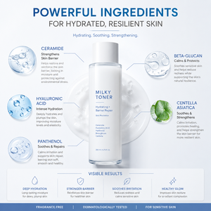 Tonique Lacté Premium Hydratant Réparateur de Barrière Cutanée, Essence d'Eau à la Céramide et Acide Hyaluronique pour Peaux Sensibles, Soin Coréen - Product Image 5