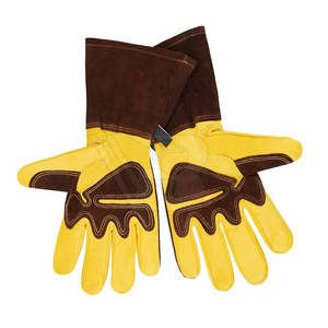 ถุงมือเชื่อมหนังวัวคุณภาพสูงราคาสมเหตุสมผล พร้อมคุณสมบัติป้องกันเพื่อความปลอดภัย ซับในโพลีเอสเตอร์ปรับแต่งได้-ขายส่ง - Product Image 5