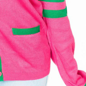 Women's Kelly Green Knitted <b>Cardigan</b> Long Sleeve Button Front Sweater Classic Casual Fashion Knitwear Custom Embroidery Ladies - Product Image 4