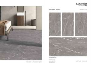 Elegante Loseta de Porcelana Tallada con Textura, Formato Grande 600x1200, para Paredes y Pisos, Uso en Interiores y Exteriores - Product Image 3