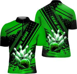 เสื้อโปโลโบว์ลิ่งพิมพ์ลายโลโก้ตามสั่ง ผ้าโพลีเอสเตอร์ 100% พิมพ์ลายแบบซับลิเมชั่น - Product Image 3