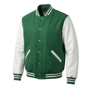 DAIZEN STAR INTERNATIONAL Men's Black Windproof Varsity Jacket PU Leather Sleeves Stand Front Customizable Color Autumn Wear - Product Image 4
