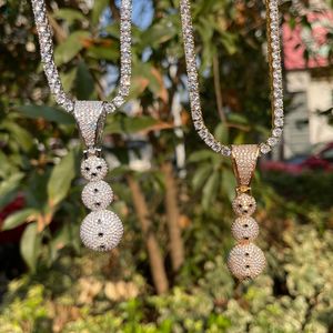 Pendentif de luxe en diamant de laboratoire, style bonhomme de neige, entièrement serti, triple boule, style hip-hop, pendentif bling style rappeur - Product Image 2