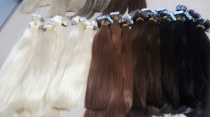 100% Cuticle Aligned Light Color Straight Virgin Vietnam Single Weft Tape-In Hair Extensions Single Donor <b>Bleached</b> Grade Hair - Product Image 4