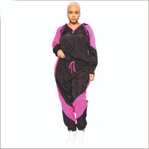 Unisex Plus Size Solid <b>Polyester</b>/Cotton Breathable Quick Dry Two-Piece Casual Maternity Yoga Fitness Athleisure Tracksuit Set - Product Image 3