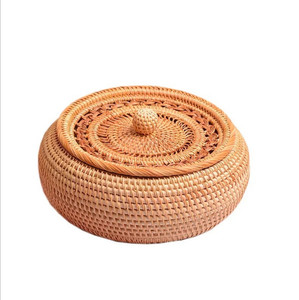 Custom Handwoven Rattan Storage <b>Baskets</b> Round & <b>Square</b> Shapes for Bathroom, Kitchen, Bedroom, and Living Room - Product Image 4