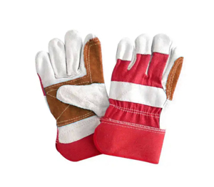 Top Quality Warm Cow Split Leather Combination <b>Gloves</b> Reinforced Palm Rubber Cuff Cowhide Leather Working <b>Gloves</b> for Winter - Product Image 1