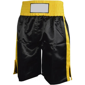 Shorts de boxe jaunes en satin de haute qualité, personnalisables avec logo, pour MMA et combats – Vente en gros, tendance - Product Image 1