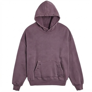 Sweat-shirt à capuche unisexe en molleton 100% coton, coupe courte et ample, couleur unie numérique, imperméable, pour l'hiver, du fabricant - Product Image 1