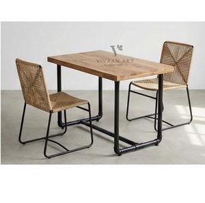 Ensemble de table à manger en bois massif moderne avec chaises confortables pour la maison et la restauration - Product Image 4