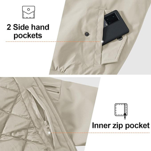 Men's Winter Bomber <b>Jacket</b> Canvas <b>Mandarin</b> <b>Collar</b> Pockets Casual Style - Product Image 5