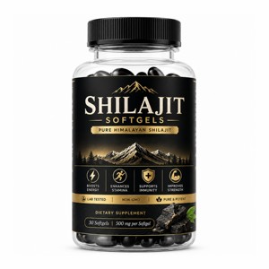 Capsules de Shilajit Pur de l'Himalaya en Gros – 30 Comprimés – Supplément de Résine de Shilajit Premium pour l'Énergie Quotidienne et le Soutien de l'Endurance - Product Image 1