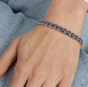 Pulsera con Dije de Piedra Alejandrita para Mujer, Plata de Ley 925, Bañada en Oro, Corte Hexagonal de 6MM, Gema que Cambia de Color, Joyería de Lujo - Product Image 1