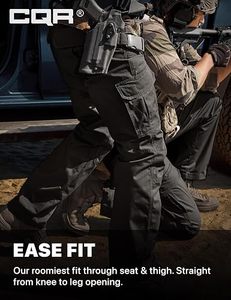 Men's Black Tactical Cargo Pants High Waist Multiple <b>Pockets</b> Canvas Material Workwear Style Quick Dry Autumn Outdoor <b>Trousers</b> - Product Image 5
