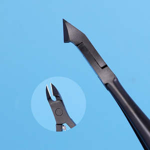 New Professional Stainless Steel Curved Cuticle Nippers <b>Remover</b> <b>Tool</b> Wide Jaw Opening for Finger Black Cuticle Clippers ANAAIF - Product Image 3