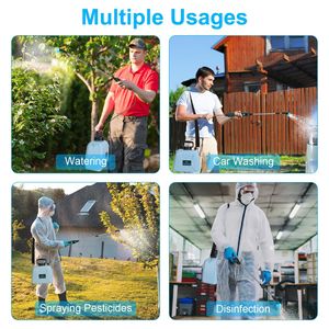 Pulvérisateur de jardin portable 5L/1,32 gallon à piles, pulvérisateur électrique avec poignée rechargeable et lance télescopique - Product Image 5