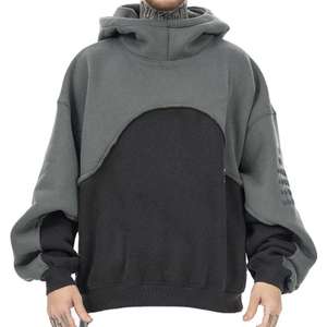 Sweat à capuche zippé en polaire de haute qualité, double fermeture éclair, sans cordon de serrage, coupe classique, hiver, uni, brodé, 100% coton biologique, vente en gros - Product Image 2