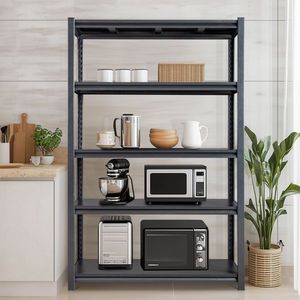 Scaffalature da Garage Regolabili in Altezza 78 Pollici, 5 Ripiani, Capacità 2200 Libbre, Organizzatore Metallico per Stoccaggio, Scaffali Utilitari Larghi per Magazzino - Product Image 5