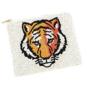 Beaded Snowman Coin Purse <b>Mini</b> Handmade Zipper Closure Unisex Cartoon Style - Product Image 3