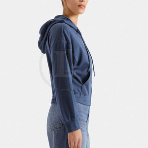 New Design Winter Casual <b>Long</b> <b>Sleeves</b> Crop <b>Top</b> Hoodies 100% Cotton Breathable Eco-Friendly Front Wholesale Price Made Pakistan - Product Image 4