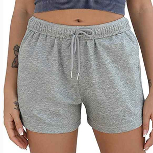 Shorts de bain décontractés pour femmes en tissu éponge, imprimé délavé à carreaux, taille élastique, imperméables, séchage rapide, vente en gros - Product Image 5