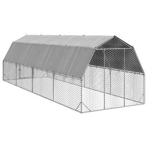 Corral para Pollos de Acero Galvanizado, Jaula para Animales de 8.2 pies x 26.2 pies x 7.4 pies - Product Image 5