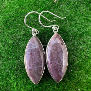 Handmade 925 <b>Sterling</b> <b>Silver</b> <b>Earrings</b> Purpurite Gemstone <b>Earrings</b> Jewelry Handmade <b>Earrings</b> Purpurite Jewelry <b>Christmas</b> Gifts - Product Image 6