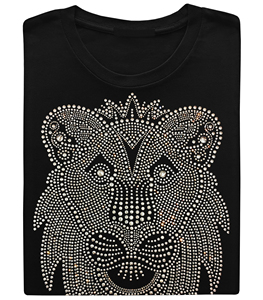 T-shirt pour homme noir avec strass, motif grue, design oiseau scintillant, manches courtes, streetwear de luxe pour soirée et mode, haute qualité - Product Image 6