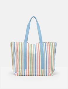 Striped Canvas Tote Bag Portable Shopping Carryall Beach Travel Bag Women <b>Large</b> Capacity Eco Friendly Rope Handle - Product Image 3