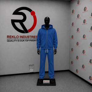 Conjunto Deportivo Personalizado Azul Cielo para Hombre, Sudadera con Cierre y Pantalones Jogger, Venta al Por Mayor de Ropa Deportiva Informal de Felpa - Product Image 3
