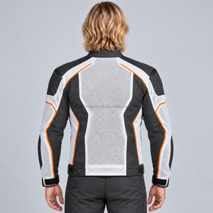 Veste en mesh réfléchissante pour motard avec détails haute visibilité, panneaux aérés, poignets ajustables et coupe confortable pour la conduite nocturne - Product Image 4