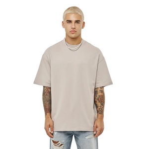 Vente flash, t-shirts à épaules tombantes 100% haute qualité pour hommes, impression de logo personnalisée, t-shirts vierges respirants, t-shirt surdimensionné pour le fitness - Product Image 1