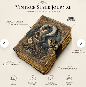New Era Dragon Leather Hardcover Diary with <b>Sewing</b> Binding Brass Clasp Sublimation Artwork for Gift Use - Product Image 2