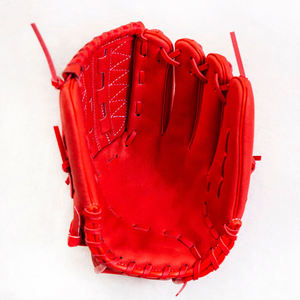 Gants de baseball professionnels personnalisés pour gaucher, 11,5 pouces, en cuir, couleur rouge, pour l'entraînement. - Product Image 3